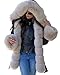 Roiii Women's Winter Thicken Faux Fur Hooded Plus Size Parka Jacket Coat Size S-3XL