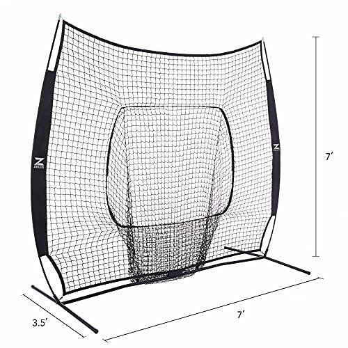 ZELUS 7 x 7 Baseball and Softball Practice Net, Portable Hitting