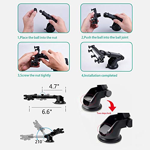Phone Holder for Car, CCICITA Gravity Automatic Locking Cell Phone Car Mount Air Vent 3 in 1 Universal Stable Stand Clip Holders Compatible with iPhone Samsung Galaxy Note