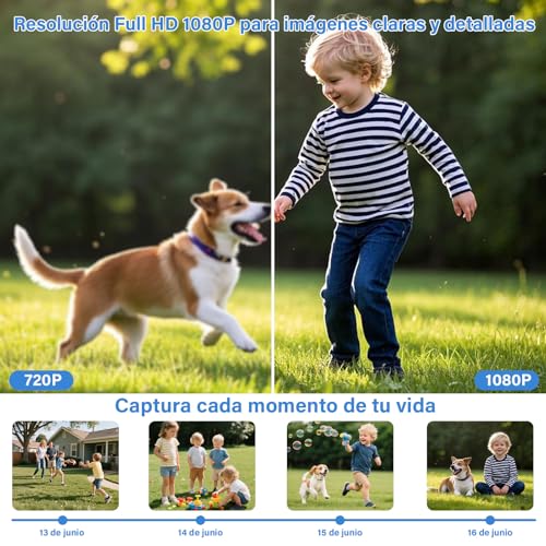 lemonsea Camara de Seguridad Exterior, 2PCS Camaras de Seguridad WiFi con Visión Nocturna y Audio, 1080P, Cámaras de Vigilancia Exterior 360°, IP66, Camara adecuadas para Tiendas, escuelas y hogares