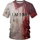 Softwolf Problem Solved Bloody Shirt I'm Fine Tshirt Halloween T-Shirt for Men and Women