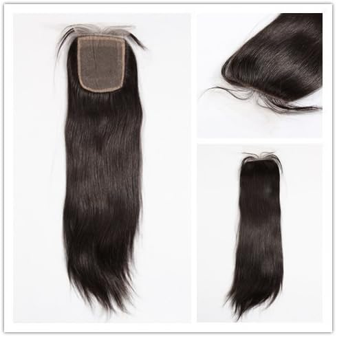 Wigsroral Straight 18" Brazilian Virgin Human Hair With Baby Hair Silk Top Closure 120% Density #1b Color