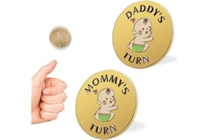 Meliatomia Lovely New Parent Decision Coin as Baby Gift,Double-Sided Coins as Gifts for Couples,Funny Gifts for Mom & Dad,New Mommy Essentials,Gold