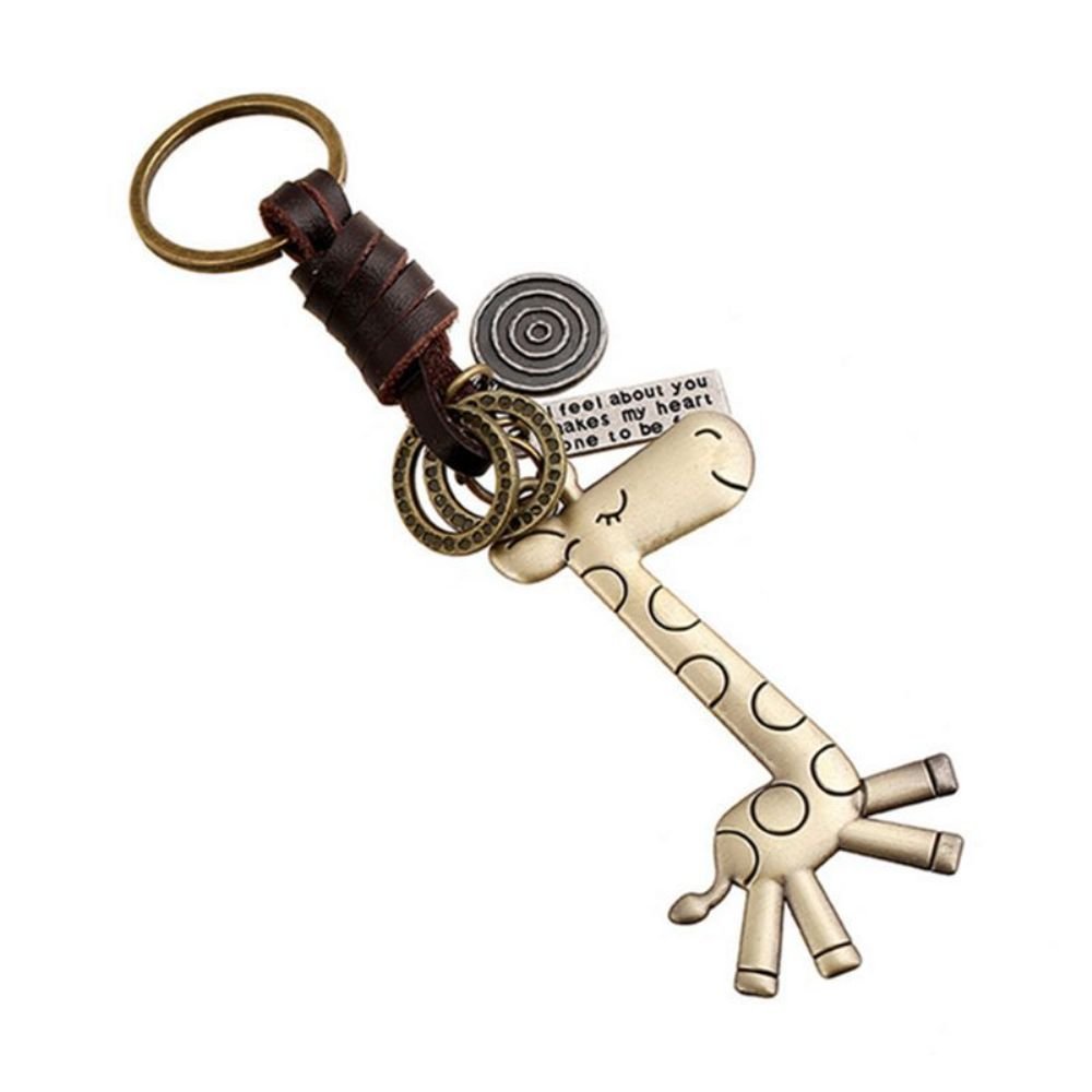 Deesos Keychain Key Ring Classic Vintage Style Cute Giraffe Cartoon Keychain For Bag Key Lock Wallet Party Bag Gift Giraffe