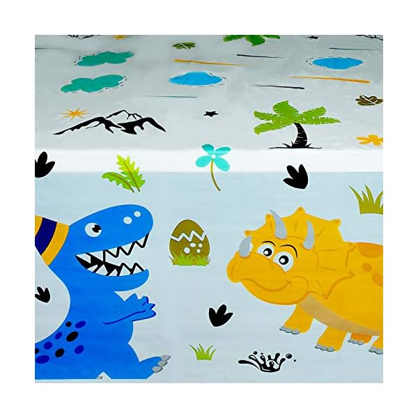 WERNNSAI Dinosaurier Tischdecke - Dinosaurier Partyzubehör für Kinder Jungs Geburtstag Hochzeit Baby Shower Deko, 2… – Bild 4