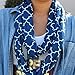 Quatrefoil Infinity Scarf for Women - Travel Scarf with Hidden Pocket - Women Infinity Scarves for All Seasons (Navy)