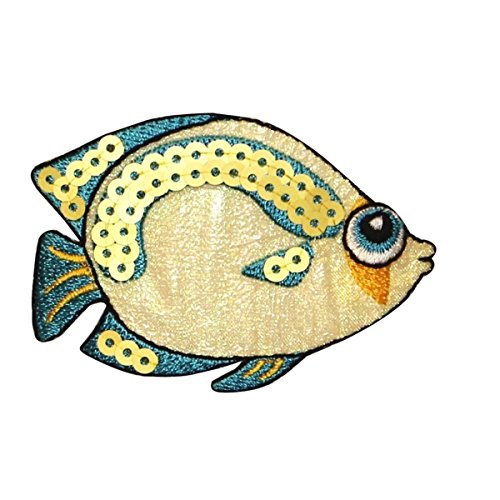 ID 0200 Tropical Fish Patch Sequin Big Eyes DIY Craft Iron On Applique