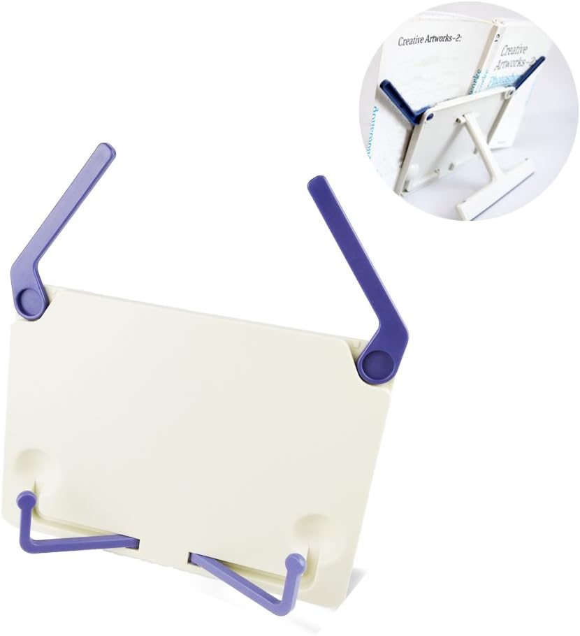 My Book Holder | Portable Multifunction Cook Book Holder and Stand | 60 Angle Adjustable Foldable Reading Desk Book Rest with Non Slip PVC Base for Holding 2" Book Laptop iPad Document Music | 1313.1