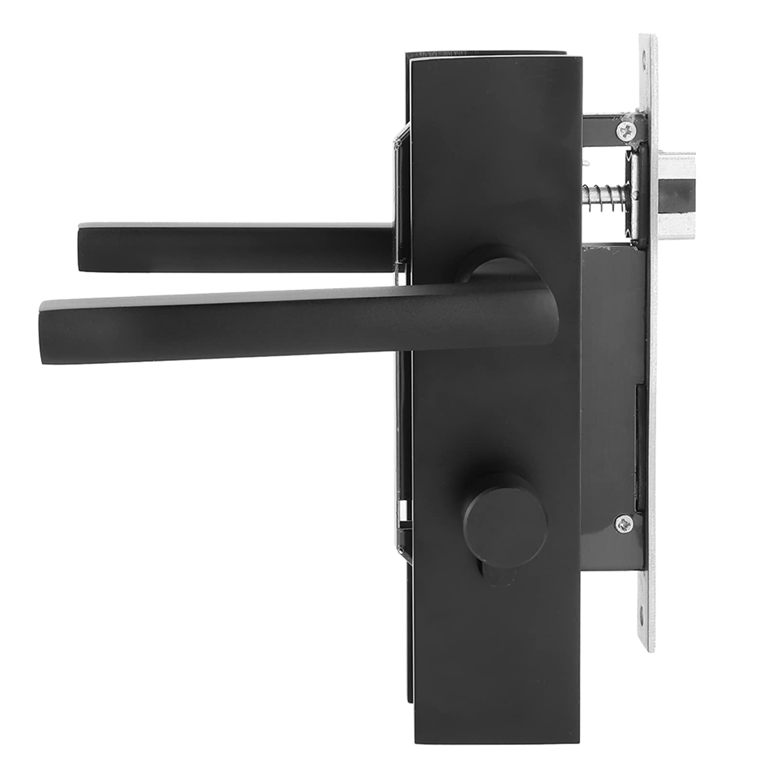 Black Space Aluminum Bedroom Door Handle with Keys, Silent Lock Bearing Design, Reversible Latches, for Modern Interior Exterior Doors, Wooden Doors