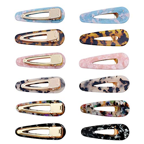 image for Onlyesh Acrylic Resin Hair Clips for Women 12pcs Hair Pins for Girls H