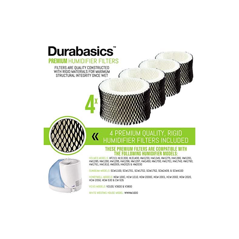 Durabasics 4 Pack Compatible Holmes HWF62 Humidifier Filter