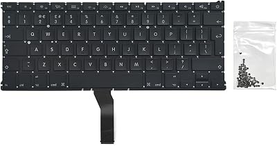 ICTION UK Keyboard QWERTY for MacBook Air 13 A1369 A1466 2011-2017 Screws
