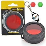 Nitecore NFG50 NFR50 50mm Green or Red Filter for LED Flashlights Plus a LightJunction Keychain Light (Red)