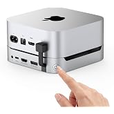 4URPC Mac mini M6, M5 Pro, M4 Dock with 8TB M.2 NVMe SSD Enclosure | 13-in-1 Mac mini Dock, Max Triple Display, 4K@144Hz DP, 4K@60Hz HDMI, 10Gbps USB, SD/microSD, One-Touch Power Button, Audio