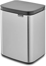 Brabantia Bo Waste Bin 4L Small Wall Mountable Soft Closing Lid Matt Steel view 3