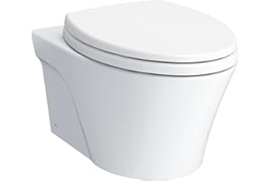 Toto TCT426CFG01 AP Wall Mounted Elongated Chair Height Toilet Bowl Only with Skirted Design and CeFiONtect - Less Seat