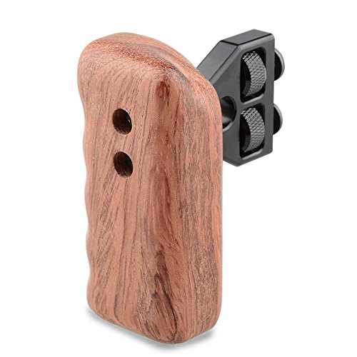 CAMVATE DSLR Wood Wooden Handle Grip Mount Support for DV Video Cage Rig (Left Hand)