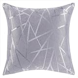 MICHELE HOME FASHION Modern Style Grey Striped Polyester Geometric Decorative Pillow Cover Beige/Grey/Purple Pillow Covers (18"X18)