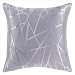 MICHELE HOME FASHION Modern Style Grey Striped Polyester Geometric Decorative Pillow Cover Beige/Grey/Purple Pillow Covers (18"X18)