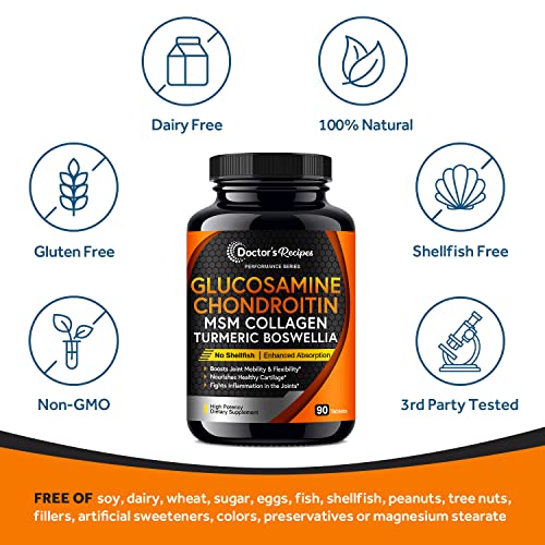 Doctor's Recipes Glucosamine Chondroitin MSM Turmeric Quercetin, Joint