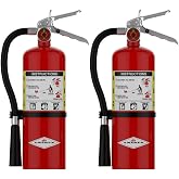 Amerex B500 5 lb ABC Dry Chemical Fire Extinguisher 2-Pack | Class A/B/C rated, 12-18 ft range, 14-second discharge