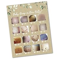 30 Beer Belly or Pregnant Baby Bump Game Cards- Baby Shower or Gender Reveal Party Supply Kit- Rustic Gender Neutral Card Design- A Fun Game for Men, Women or Kids. Made in the USA