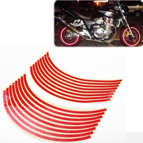 ZYHW 16-18" Wheel Rim Stripe Reflective Decal Tape Sticker for Car Motorcycle Cycling Bike Bicycle (Red) - Thumbnail 2