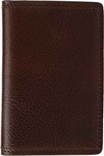 Bosca Mens Dolce Collection - Full Gusset Two-Pocket Card Case w/ I.D. (One Size, Dark Brown)
