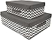 Sorbus Storage Organizer Basket Set with Lids, Chevron Fabric Baskets for Household Essentials, Foldable & Portable for Nursery, Closet, and More