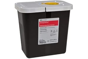 Covidien 8602RC SharpSafety RCRA Hazardous Waste Container Hinged Lid with Snap Cap, 2 gal Capacity, Black (Pack of 20)
