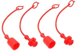 Hydraulic Coupler Dust Cap Plug Set 3/4 ISO-B,CEKER Hydraulic Dust Covers Male Female Quick Connects Fittings,Red Cap with Re