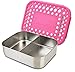 LunchBots Medium Duo Snack Container - Divided Stainless Steel Food Container - Two Sections for Half Sandwich and a Side - Eco-Friendly - Dishwasher Safe - Stainless Lid - Pink Dots