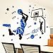 KeLay Fs 3D Basketball Wall Decals Slam Dunk Basketball Wall Decor Sports Decals Basketball Player Wall Stickers for Boys Room Bedroom Decor