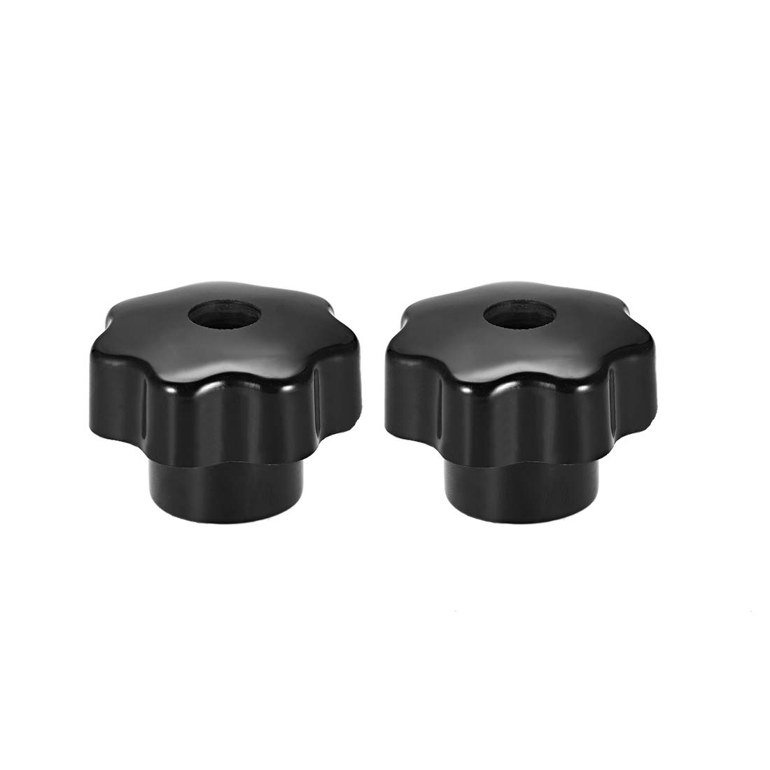 sourcing map 2 Pcs Star Knob Grip Handle M10 Diameter Brass Insert Female Thread Bakelite Black