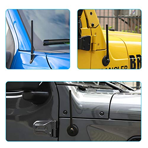image for JeCar 7.5Inch Stubby Reflex Short Antenna Replacement TJ JK JL F150 Ac