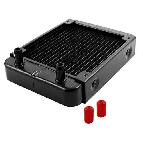 uxcell Aluminum CPU 18 Pipes Water Cooling System Heat Exchanger Radiator 120mm Black
