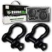 Rhino USA D Ring Shackle (2 Pack) 41,850lb Break Strength - 3/4" Shackle with 7/8 Pin for use with Tow Strap, Winch, Off-Road Jeep Truck Vehicle Recovery, Best Offroad Towing Accessories (BLACK MATTE)