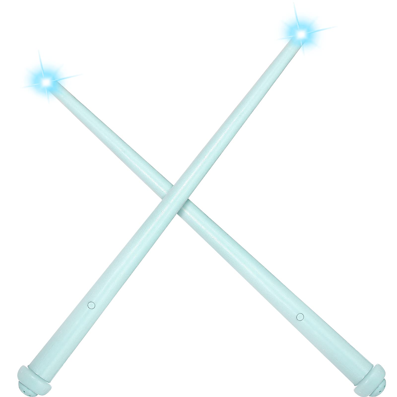Weewooday 2 Piece Light up Wand Magic Princess Wands Light Sound Toy Cosplay Props for Kids (Blue)