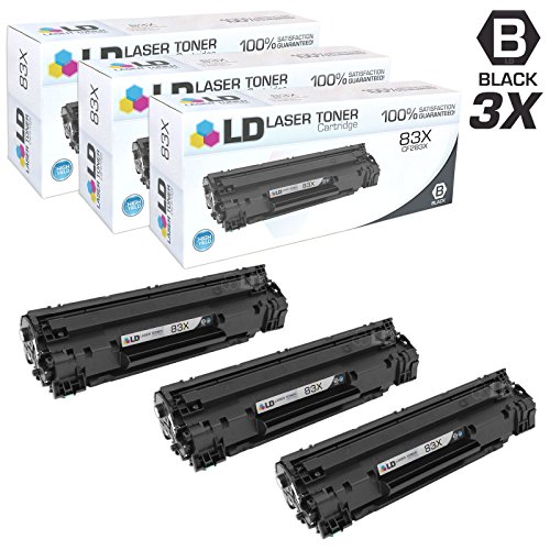Compatible Replacements for HP CF283X / 83X Set of 3 High Yield Black Laser Toner Cartridges