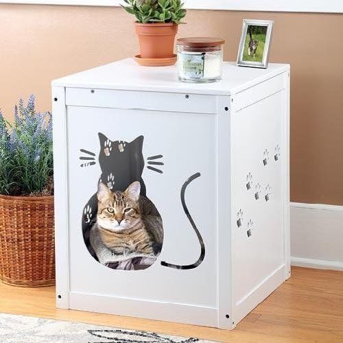 Cat Kitty Litter Hide Away End Table Litter Box