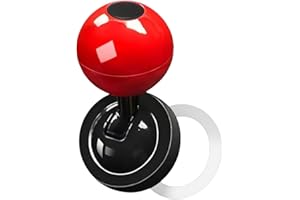 Universal One-Button Start Car Shift Knob, Metal Car Joystick Ball, Push Start Button (Red)