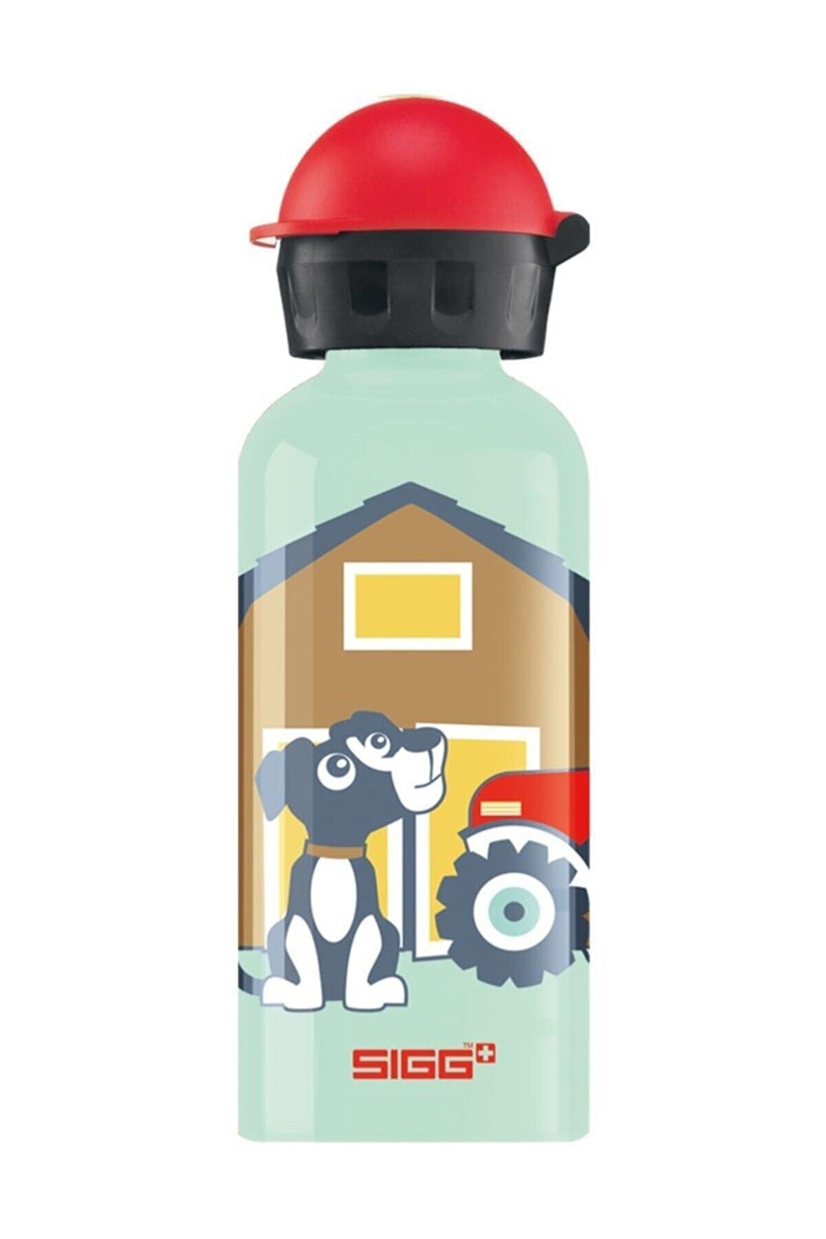 SIGG Farm Dog Children's Drinking Bottle (0.4 L), BPA-free Kids Water Bottle with Non-spill Lid, Lightweight Children's Bottle Made of Aluminium