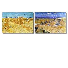 The Harvest Wheat Fields with Reaper Auvers by...