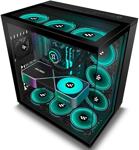 Full-Tower PC Gaming-behuizing met High-Airflow-paneel, magnetisch stoffilter, 3x 140mm