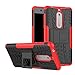 Linkertech [Shockproof Tough Rugged Dual Layer Protector Hybrid Case Cover with Kickstand for 5 (Red)