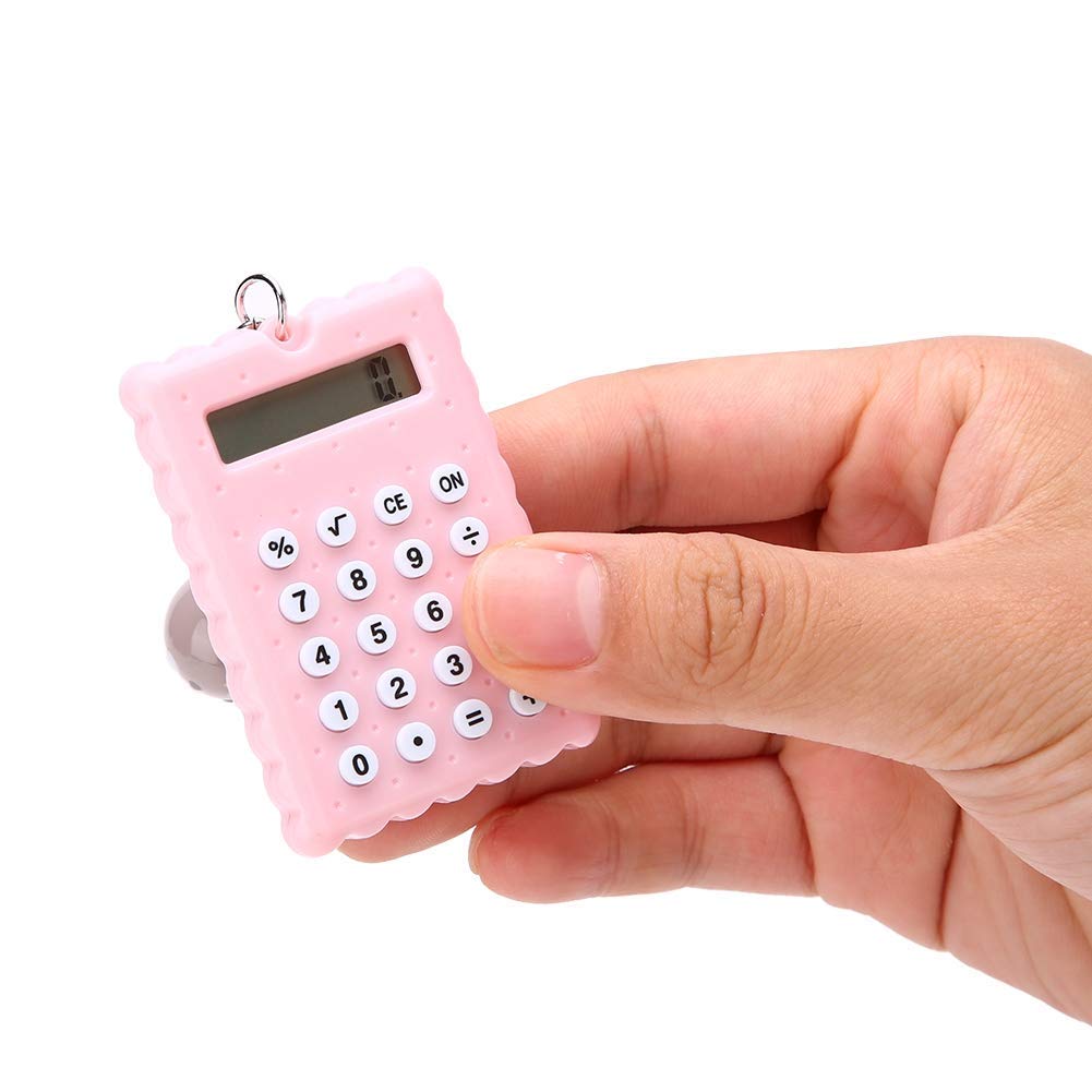 Goshyda Mini Portable Cute Cookies Style Keychain Calculator, 8-bit Display,