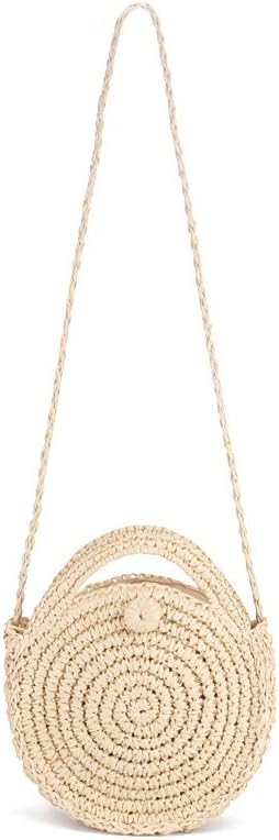 Zongsi Chic Handmade Rattan Woven Round Handbag Vintage Retro Straw Knitted Messenger Bag Lady Summer Beach Shoulder bag