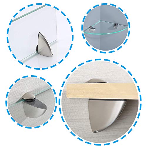 Rannb Glass Shelf Bracket Adjustable Brushed Surface Glass Clamp for