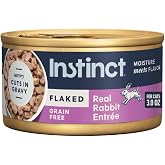 Instinct Flaked Entrees, Wet Canned Cat Food, Rabbit, 3 oz. (24 Count) | Tender flaked cuts in savory gravy, high protein, real rabbit, whole-food ingredients, grain-free, hydration support