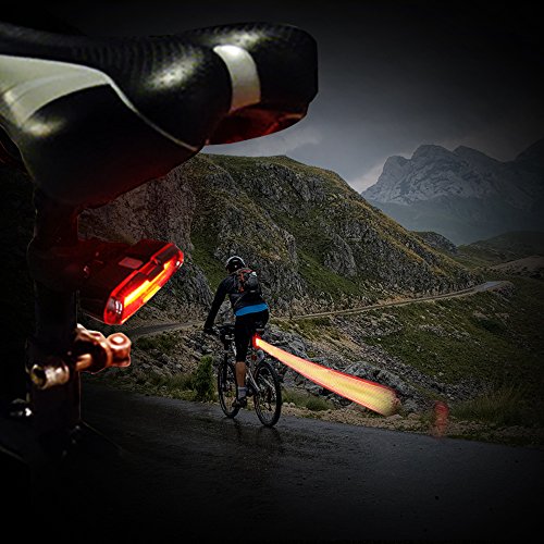 image for ThorFire Bike Light Red/White 5 Modes USB Rechargeable Bicycle Bike Ta